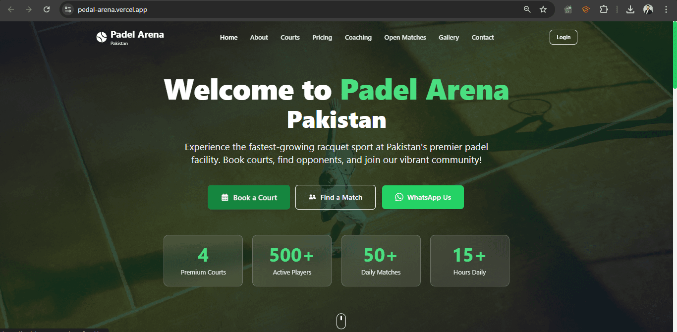 Padel Arena Website